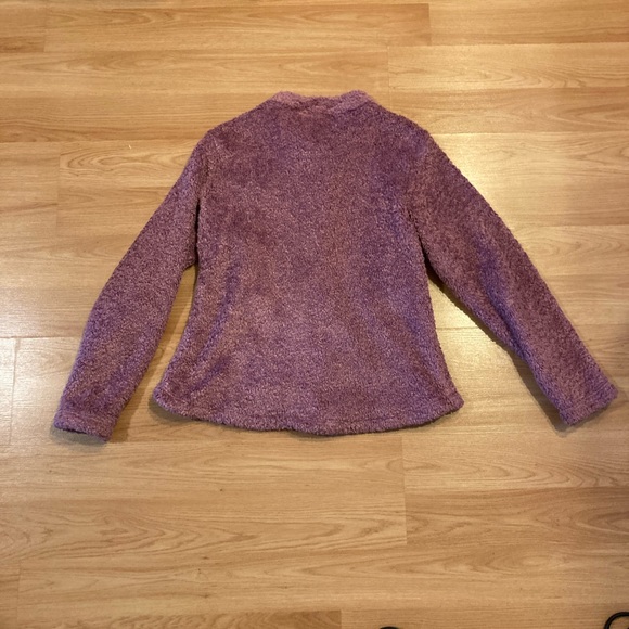 Ariat light purple/pink Sherpa mock neck jacket buttoned front size large - Picture 7 of 9
